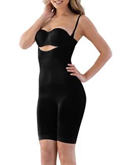 VEDATS Damen Shapewear Body Figurformend Ganzkörper Shaper Bauch-Weg Brustfrei (L, Schwarz) von VEDATS