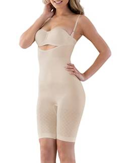 VEDATS Damen Shapewear Body Figurformend Ganzkörper Shaper Bauch-Weg Brustfrei (M, Hautfarben) von VEDATS