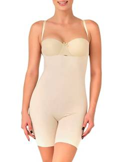 VEDATS Damen Shapewear Body Seamless Nahtlos Figurformend Ganzkörper Shaper Unsichtbar Brustfrei (Hautfarben, M) von VEDATS