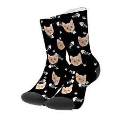 Personalisierte Foto Socken lustige lässige Socken Ich liebe meinen Hund/meine Katze Socken Lange, für Erwachsene Damen Herren Mädchen, Socken mit Foto, besonderes Geschenk für Frauen Männer Freunde von VEELU