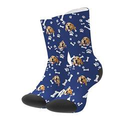 Personalisierte Foto Socken lustige lässige Socken Ich liebe meinen Hund/meine Katze Socken Lange, für Erwachsene Damen Herren Mädchen, Socken mit Foto, besonderes Geschenk für Frauen Männer Freunde von VEELU