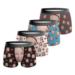 VEELU Personalisiert Unterhose Männer Boxershorts mit Gesicht Foto Bedrucken lustig Personalisierte Geschenke Herren Geschenk für Ehemann Weihnachten Valentinstag XXL von VEELU