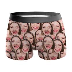 VEELU Personalisiert Unterhose Männer Boxershorts mit Gesicht Foto lustig Personalisierte Geschenke Herren Geschenk für Ehemann Weihnachten Valentinstag XL von VEELU