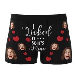 VEELU Personalisierte Herren Boxershorts Unterhosen mit Foto lustiges komisches Gesicht in vielen Farben xs-3xl Unterwäsche Geschenk für Freund Ehemann Valentinstag Geburtstag von VEELU