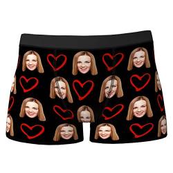 VEELU Personalisierte Herren Boxershorts Unterhosen mit Foto lustiges komisches Gesicht in vielen Farben xs-3xl Unterwäsche Geschenk für Freund Ehemann Valentinstag Geburtstag von VEELU