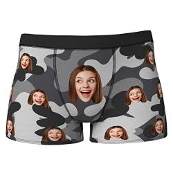 VEELU Personalisierte Herren Boxershorts Unterhosen mit Foto lustiges komisches Gesicht in vielen Farben xs-3xl Unterwäsche Geschenk für Freund Ehemann Valentinstag Geburtstag von VEELU