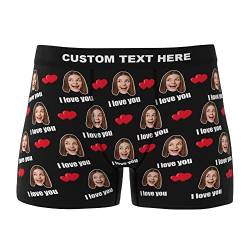 VEELU Personalisierte Herren Boxershorts Unterhosen mit Foto lustiges komisches Gesicht in vielen Farben xs-3xl Unterwäsche Geschenk für Freund Ehemann Valentinstag Geburtstag von VEELU