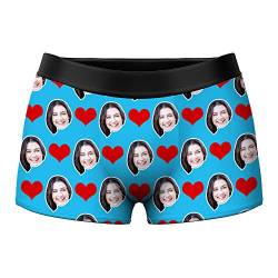 VEELU Personalisierte Unterhose Männer Boxershorts mit Gesicht Foto Bedrucken lustig Personalisierte Geschenke Herren Geschenk für Ehemann Weihnachten Valentinstag von VEELU