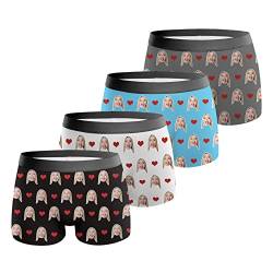 VEELU Unterhose Personalisiert Herren Boxershorts mit Gesicht Foto Bedrucken lustig Personalisierte Geschenke Männer Geschenk für Ehemann Weihnachten Valentinstag M von VEELU