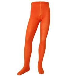 VEGATEKSA Baby and Children's Pattern Tights for Girls and Boys plain – single color, Made of Combed Cotton, Produced in EU, Adjustable Waist, Tunnel Rubber (134-140, Orange (633)) von VEGATEKSA