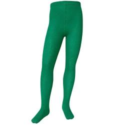 VEGATEKSA Baby and Children's Pattern Tights for Girls and Boys plain – single color, Made of Combed Cotton, Produced in EU, Adjustable Waist, Tunnel Rubber (146-152, Emerald green (Chlo rophylle 294) von VEGATEKSA