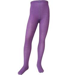 VEGATEKSA Baby and Children's Pattern Tights for Girls and Boys plain – single color, Made of Combed Cotton, Produced in EU, Adjustable Waist,Tunnel Rubber (122-128, Light purple (Amethyst orchid 714) von VEGATEKSA