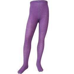 VEGATEKSA Baby and Children's Pattern Tights for Girls and Boys plain – single color, Made of Combed Cotton, Produced in EU, Adjustable Waist,Tunnel Rubber (134-140, Light purple (Amethyst orchid 714) von VEGATEKSA