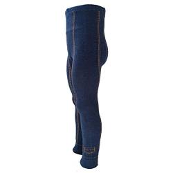 VEGATEKSA Leggings für Jungen und Mädchen, aus Gekämmter Baumwolle, Jeans in Blau, Made in EU, Verstellbare Taille (86-92cm) von VEGATEKSA