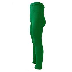 VEGATEKSA Leggings für Jungen und Mädchen, aus Gekämmter Baumwolle, Made in EU, Verstellbare Taille, UNI Glatt in Grün Dschungel (134-140cm) von VEGATEKSA