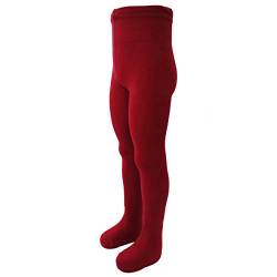 VEGATEKSA Strumpfhose für Jungen und Mädchen, aus Gekämmter Baumwolle, Made in EU, Verstellbare Taille, UNI Glatt in BORDEAUX (110-116cm) von VEGATEKSA