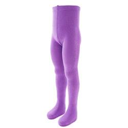 VEGATEKSA Strumpfhose für Jungen und Mädchen, aus Gekämmter Baumwolle, Made in EU, Verstellbare Taille, UNI Glatt in Violett Lila (134-140cm) von VEGATEKSA