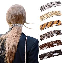 VEGCOO 6 Stücke Automatisch Haarspangen, Groß Haarspange für feines Haar und mitteldickes Haar, Vintage Haarschmuck für Damen Mädchen (Weben) von VEGCOO