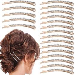 VEGCOO Haarklammern mit Strasssteinen, goldfarben, Metall-Haarspangen für Damen, Mädchen und Tänzer, 20 Stück von VEGCOO