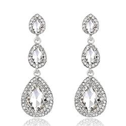 Strass Ohrring für Damen Glitzer Hänge Statement Ohrringe Hochzeit Statement Ohrringe Strass Kristall Teardrop Ohrringe Chandelier Ohrringe Braut Tropfen Ohrringe Brautjungfern Brautschmuck Ohrringe von VELESAY