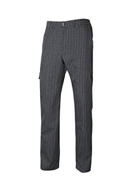 VELILLA Unisex Pantalón de cocina a Cuadros multibolsillos Kochhose, schwarz kariert, M von VELILLA