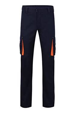 Velilla Unisex Stretch Mehreren Taschen Farbe Navy-Blau und Orange Größe 42 Hose für professionellen Gebrauch von VELILLA