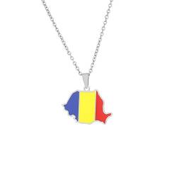 VELUNE Halskette Anhänger Rumänien-Karte-Halskette für Männer und Frauen, ethnischer Stil, Öl-Anhänger, Trend-Accessoires Geschenk von VELUNE