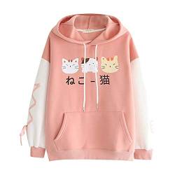 VEMOW Kapuzenpullover Kreativer Süßer Cartoon Hoodies Pullover Damen Sweatshirt Oberteile Bequem Casual Pulli Herbst Winter Langarm Warm Kapuzenpulli Kawaii Dinosaurier Pullover Outwear von VEMOW Damen