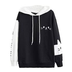 VEMOW Kapuzenpullover Kreativer Süßer Cartoon Hoodies Pullover Damen Sweatshirt Oberteile Bequem Casual Pulli Herbst Winter Langarm Warm Kapuzenpulli Kawaii Dinosaurier Pullover Outwear von VEMOW Damen