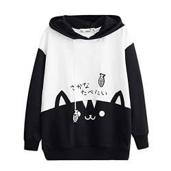 VEMOW Kapuzenpullover Kreativer Süßer Cartoon Hoodies Pullover Damen Sweatshirt Oberteile Bequem Casual Pulli Herbst Winter Langarm Warm Kapuzenpulli Kawaii Dinosaurier Pullover Outwear von VEMOW Damen