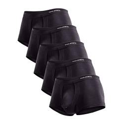 VEMOW 5er Packs Herren Boxershort Basic Boxer Einfarbig Atmungsaktiv Neuer Typ Unterwäsche Separation Scrotum Physiological Underpants Für Angenehmeres Leben（Z-Schwarz-5er，L） von VEMOW Herren