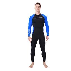 VEMOW Herren Wetsuit Ganzkörperanzug Super Stretch Tauchanzug Swim Surf Schnorcheln Neoprenanzug Herren Schwimmanzug Einteiler Badeanzug(Blau,M) von VEMOW Herren