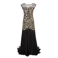 VEMOW 1920er Jahre Great Gatsby Kleid, Damen Abendkleider mit Pailletten Quaste Party Kleid, 1920er Retro Cocktail Stil Flapper Kleid,Festival Bankett Hochzeit Kleider Kostüm Kleid von VEMOW