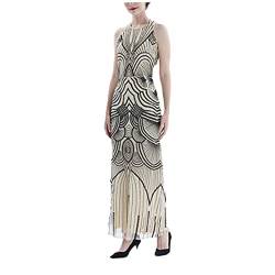 VEMOW Flapper 1920er Jahre Pailletten Perlen Party Damen Vintage Kleid Nachtkleid Quasten Damenkleid Islamischer Schmuck von VEMOW