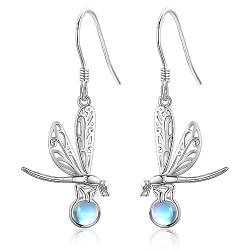 Libelle Ohrringe 925 Sterling Silber Dragonfly Ohrhänger Mondstein Libelle Schmuck Geschenk für Damen von VENACOLY