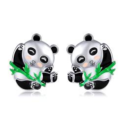 Panda Ohrringe 925 Sterling Silber Panda Ohrstecker Panda Ohrschmuck Geschenk für Damen von VENACOLY