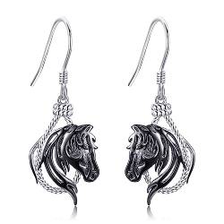 Pferd Ohrringe 925 Sterling Silber Pferd Hängende Ohrhänger Pferd Schmuck Geschenk für Damen von VENACOLY