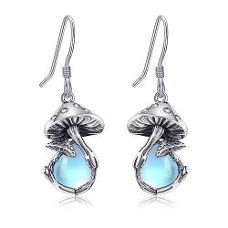 Pilz Ohrringe 925 Sterling Silber Pilz Ohrhänger Mondstein Pilz Schmuck Geschenk für Damen von VENACOLY