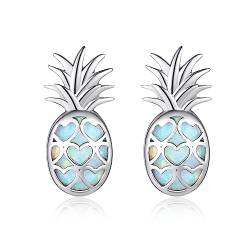 VENACOLY Ananas Ohrringe 925 Sterling Silber Opal Frucht Ohrringe Ananas Schmuckgeschenke für Frauen und Mädchen von VENACOLY