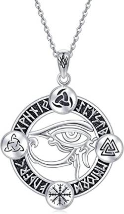VENACOLY Auge des Horus Halskette 925 Sterling Silber Wikingerschmuck Ägyptische Anhänger Halsketten für Männer Frauen Mutter von VENACOLY