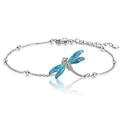 VENACOLY Dragonfly Bracelet Sterling Silver Blue Dragonfly Bead Bracelet Dragonfly Jewellery Gifts for Women Girls von VENACOLY