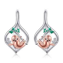 VENACOLY Faults Ohrringe 925 Sterling Silber Tier Ohrringe Faultier Schmuck Geschenke für Frauen Mädchen von VENACOLY