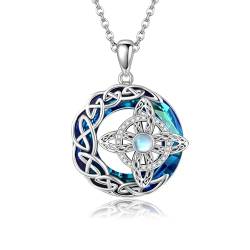 VENACOLY Hexenknoten Kette 925 Sterling Silber Mond Anhämger Hexen Knoten Halskette Mit Kristall Hexenknoten Schmuck Geschenk Für Damen von VENACOLY