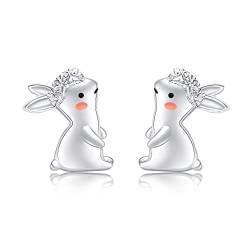 VENACOLY Kaninchen Ohrringe 925 Sterling Silber Hasen Ohrstecker Kaninchen Schmuck Geburtstags und Ostergeschenke für Mädchen und Frauen von VENACOLY