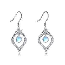 VENACOLY Mondstein Dangle Ohrringe für Frauen,925 Sterling Silber Knoten Drop Ohrringe, Jubiläum Geburtstag Schmuck Geschenk für Mädchen Frauen Tochter Frau Frau von VENACOLY