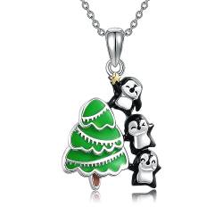 VENACOLY Pinguin Kette 925 Sterling Silber Pinguin Anhänger Halskette Weihnachten Pinguin Schmuck Geschenk für Damen von VENACOLY