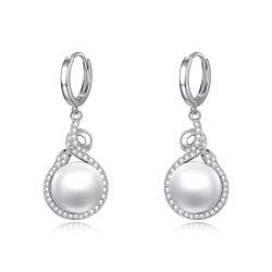 VENACOLY Schlange Ohrringe 925 Sterling Silber Perle Dangle Ohrring Schmuck Geschenke für Frauen Mädchen Schlange Liebhaber von VENACOLY