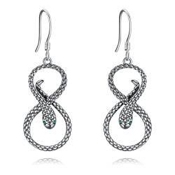 VENACOLY Schlange Ohrringe Sterling Silber Infinite Dangle Ohrringe Tier Schmuck Geschenke für Frauen Mädchen von VENACOLY