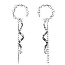 VENACOLY Snake Earrings 925 Sterling Silver Schlangen-Ohrringe für Frauen Ohrmanschetten ohne Piercing Lange Ohrringe Schlangen-Schmuck Geschenke für Frauen von VENACOLY