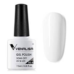 VENALISA Weiß Gellack Nagellack Gel für UV Nagellampe Langlebige Maniküre Nagelgellack Soak Off Nail Gel Polish White 7.5ml von VENALISA